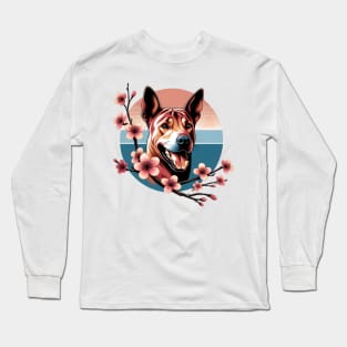 Thai Ridgeback Revels in Spring Cherry Blossoms Long Sleeve T-Shirt